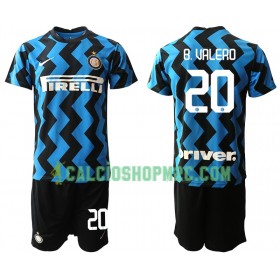 Inter Milan Borja Valero 20 Bambino Maglia Prima 2020/2021 Manica Corta (+ Pantaloncini)